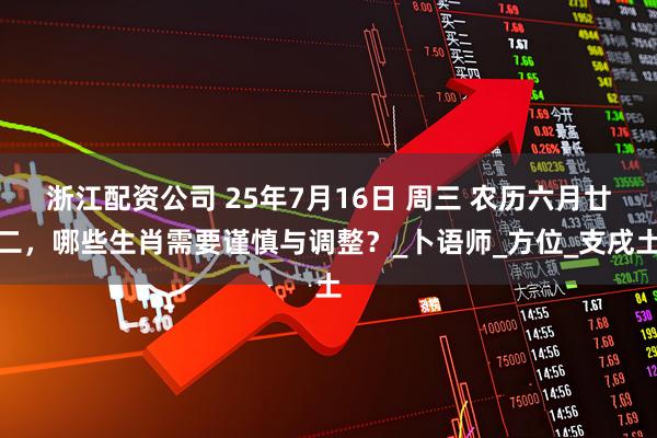浙江配资公司 25年7月16日 周三 农历六月廿二，哪些生肖需要谨慎与调整？_卜语师_方位_支戌土
