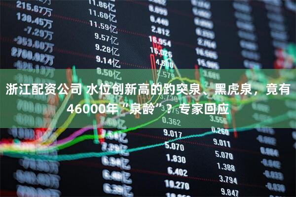 浙江配资公司 水位创新高的趵突泉、黑虎泉，竟有46000年“泉龄”？专家回应